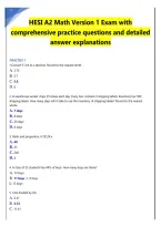 HESI A2 Math Version 1 Exam 2026 &vert; Practice Questions & Detailed Answers &vert; HESI Prep