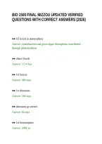 Bio 1500 Final Mizzou Updated Verified&NewLine;Questions With Correct Answers &lpar;2026&rpar;