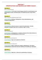 NUR Exam 1&NewLine;UPDATED ACTUAL Exam Questions and CORRECT Answers&NewLine;