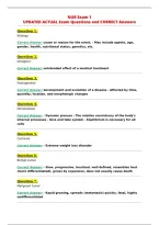 NUR Exam 1&NewLine;UPDATED ACTUAL Exam Questions and CORRECT Answers