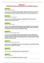 NUR Exam 1&NewLine;UPDATED ACTUAL Exam Questions and CORRECT Answers
