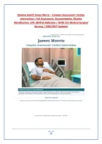 Shadow Health James Morris &ndash; Complex Assessment&colon; Cardiac &NewLine;Intervention &vert; Full Assessment&comma; Documentation&comma; Rhythm &NewLine;Identification&comma; CPR&comma; SBAR & Reflection &vert; NURS 251 Medical-Surgical &NewLine;Nursing &vert; 2026&sol;2027 Updated