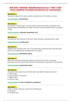 NUR 2356 &sol; NUR2356&colon; Multidimensional Care I &sol; MDC 1 2027&NewLine;Exam 2 Updated Test Bank and Answers &lpar;A&plus; Guaranteed&rpar;