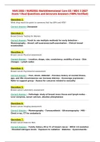 NUR 2502 &sol; NUR2502&colon; Multidimensional Care III &sol; MDC 3 2027&NewLine;Exam 1 Real Questions and Accurate Answers &lpar;100&percnt; Verified