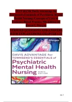 Official Test Bank for Davis Advantage for Townsend-s Essentials of Psychiatric Mental Health Nursing&colon; Concepts of Care in Evidence-Based Practice&comma; 9th Edition by Karyn I&period; Morgan &vert; Latest Update 2026&sol;2027