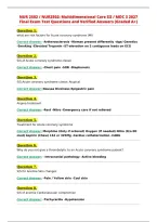 NUR 2502 &sol; NUR2502&colon; Multidimensional Care III &sol; MDC 3 2027&NewLine;Final Exam Test Questions and Verified Answers &lpar;Graded A&plus;&rpar;&NewLine;
