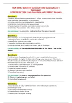 NUR 2513 &sol; NUR2513&colon; Maternal-Child Nursing Exam 1&NewLine;Rasmussen&NewLine;UPDATED ACTUAL Exam Questions and CORRECT Answers