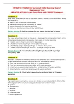 NUR 2513 &sol; NUR2513&colon; Maternal-Child Nursing Exam 1&NewLine;Rasmussen Test&NewLine;UPDATED ACTUAL Exam Questions and CORRECT Answers&NewLine;