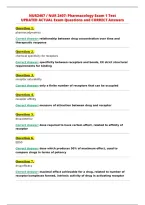 NUR2407 &sol; NUR 2407&colon; Pharmacology Exam 1 Test&NewLine;UPDATED ACTUAL Exam Questions and CORRECT Answers&NewLine;