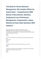 Test Bank for Human Resource Management&comma; 6th Canadian Edition by Sandra Steen &ndash; Comprehensive Canadian HRM Study Guide and Exam Review&NewLine;