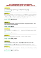 NUR&colon; Dimensions of Nursing Practice Exam 2&NewLine;UPDATED ACTUAL Exam Questions and CORRECT Answers&NewLine;