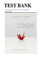 Test Bank for A Concise Introduction to Logic&comma; 11th Edition by Patrick J&period; Hurley and Lori Watson &ndash; Complete Logic and Critical Thinking Study Guide