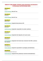 NURS 611 2027 EXAM 1 PATHO Latest Questions and Answers -&NewLine;Professional Verified Study Guide