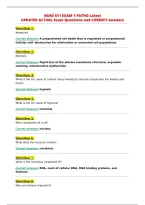 NURS 611 EXAM 1 PATHO Latest&NewLine;UPDATED ACTUAL Exam Questions and CORRECT Answers