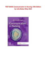 Test Bank for Communication in Nursing 10th Edition by Julia Balzer Riley &ndash; Nursing Exam Review