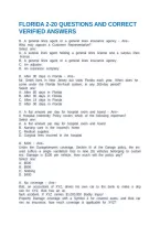 Florida 2-20 Questions And Correct Verified Answers