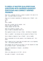 Florida Lp Master Qualifier Exam Questions With Answers N2026&sol;2027 Questions And Correct Verified Answers