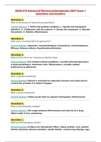 NURS 615 Advanced Pharmacotherapeutics 2027 Exam 1&NewLine;Questions and Answers