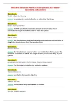 NURS 615 Advanced Pharmacotherapeutics 2027 Exam 1&NewLine;Questions and Answers&NewLine;