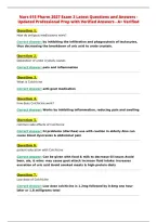 Nurs 615 Pharm 2027 Exam 3 Latest Questions and Answers -&NewLine;Updated Professional Prep with Verified Answers - A&plus; Verified