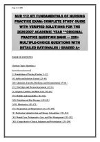 NUR 112 ATI Fundamentals of Nursing Practice Exam 2026&sol;2027 &ndash; 250&plus; Questions with Detailed Rationales &vert; Complete Study Guide &vert; A&plus; Graded &vert; First Attempt Pass