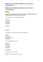 Portage Learning BIOD 151 All Exams Answer Key &ndash; Anatomy & Physiology I Study Guide