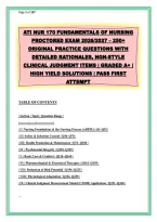 ATI NUR 170 Fundamentals of Nursing Proctored Exam 2026&sol;2027 &ndash; 250&plus; Practice Questions with Detailed Rationales & NGN-Style Clinical Judgment Items &vert; A&plus; Graded