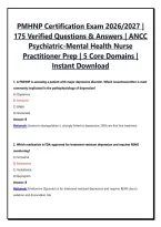 PMHNP Certification Exam 2026&sol;2027 &vert; 175 Verified Questions & Answers &vert; ANCC Psychiatric-Mental Health Nurse Practitioner Prep &vert; 5 Core Domains &vert; Instant Download