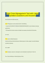 Safe Crisis Management Test with Latest Updated &lpar;Questions and Answers&rpar;