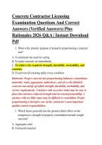 Concrete Contractor Licensing &NewLine;Examination Questions And Correct &NewLine;Answers &lpar;Verified Answers&rpar; Plus &NewLine;Rationales 2026 Q&A &vert; Instant Download &NewLine;Pdf 