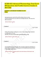 NURS 6521 Advanced Pharmacology Final Exam &ndash; Study Guide & Practice Questions