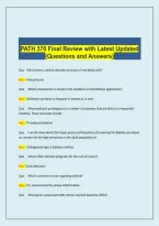 PATH 370 Final Review with Latest Updated &lpar;Questions and Answers&rpar;