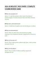Aqa As Biology 7401&sol;1 Paper 1 Complete&NewLine;Course Review Guide