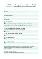 AC-HPAT Prep &lpar;Biology&comma; Chemistry&comma; Physics&comma; Math&rpar; &vert;&NewLine;UPDATED Questions with 100&percnt; Verified Answers