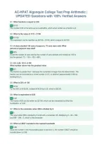 AC-HPAT Algonquin College Test Prep Arithmetic &vert;&NewLine;UPDATED Questions with 100&percnt; Verified Answers