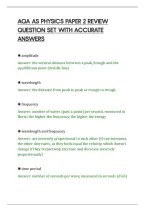 Aqa As Physics Paper 2 Review&NewLine;Question Set With Accurate&NewLine;Answers