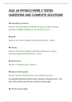 Aqa As Physics Paper 2 Tested&NewLine;Questions And Complete Solutions