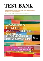 Test Bank for Advanced Health Assessment & Clinical Diagnosis in Primary Care 7th Edition by Joyce E&period; Dains&comma; Linda Ciofu Baumann and Pamela Scheibel