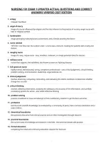 Nursing 101 Exam 1 Updated Actual Questions And Correct&NewLine;Answers Verified 2027 Edition