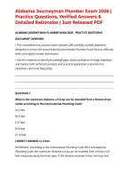Alabama Journeyman Plumber Exam 2026 &vert; Practice Questions&comma; Verified Answers & Detailed Rationales &vert; Just Released PDF