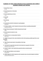 Nursing 101 Final Exam Updated Actual Questions And Correct&NewLine;Answers Verified 2027 Edition