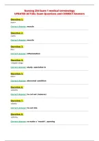 Nursing 254 Exam 1 medical terminology&NewLine;UPDATED ACTUAL Exam Questions and CORRECT Answers&NewLine;