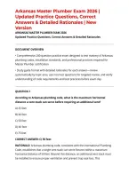 Arkansas Master Plumber Exam 2026 &vert; Updated Practice Questions&comma; Correct Answers & Detailed Rationales &vert; New Version