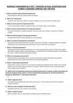 Nursing Fundamentals Test 1 Updated Actual Questions And&NewLine;Correct Answers Verified 2027 Edition&NewLine;