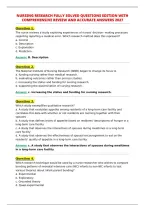 Nursing Research Fully Solved Questions Edition With&NewLine;Comprehensive Review And Accurate Answers 2027