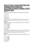 Nur 275 Final Exam Questions And Answers With Complete Solutions Already Passed Latest Updated 2026