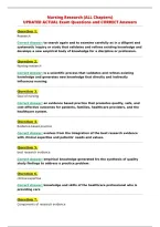 Nursing Research &lpar;ALL Chapters&rpar;&NewLine;UPDATED ACTUAL Exam Questions and CORRECT Answers