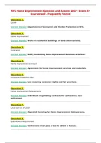 NYC Home Improvement Question and Answer 2027 - Grade A&plus;&NewLine;Guaranteed - Frequently Tested&NewLine;