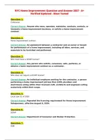 NYC Home Improvement Question and Answer 2027 - A&plus;&NewLine;Verified Updated - Most Tested