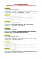 NYC Home Improvement&NewLine;UPDATED ACTUAL Exam Questions and CORRECT Answer